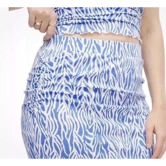 DVF Diane Von Furstenberg Target Women's A-Line Sea Twig Blue Skirt Size L Large - Picture 7 of 14